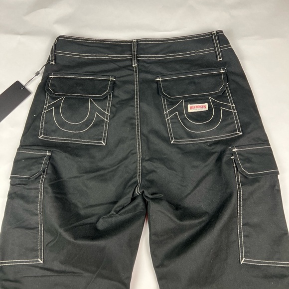 True Religion Brand Jeans Cargo Pants. Jet Black, Style 108335 . Men's Sz 30 - Picture 4 of 12